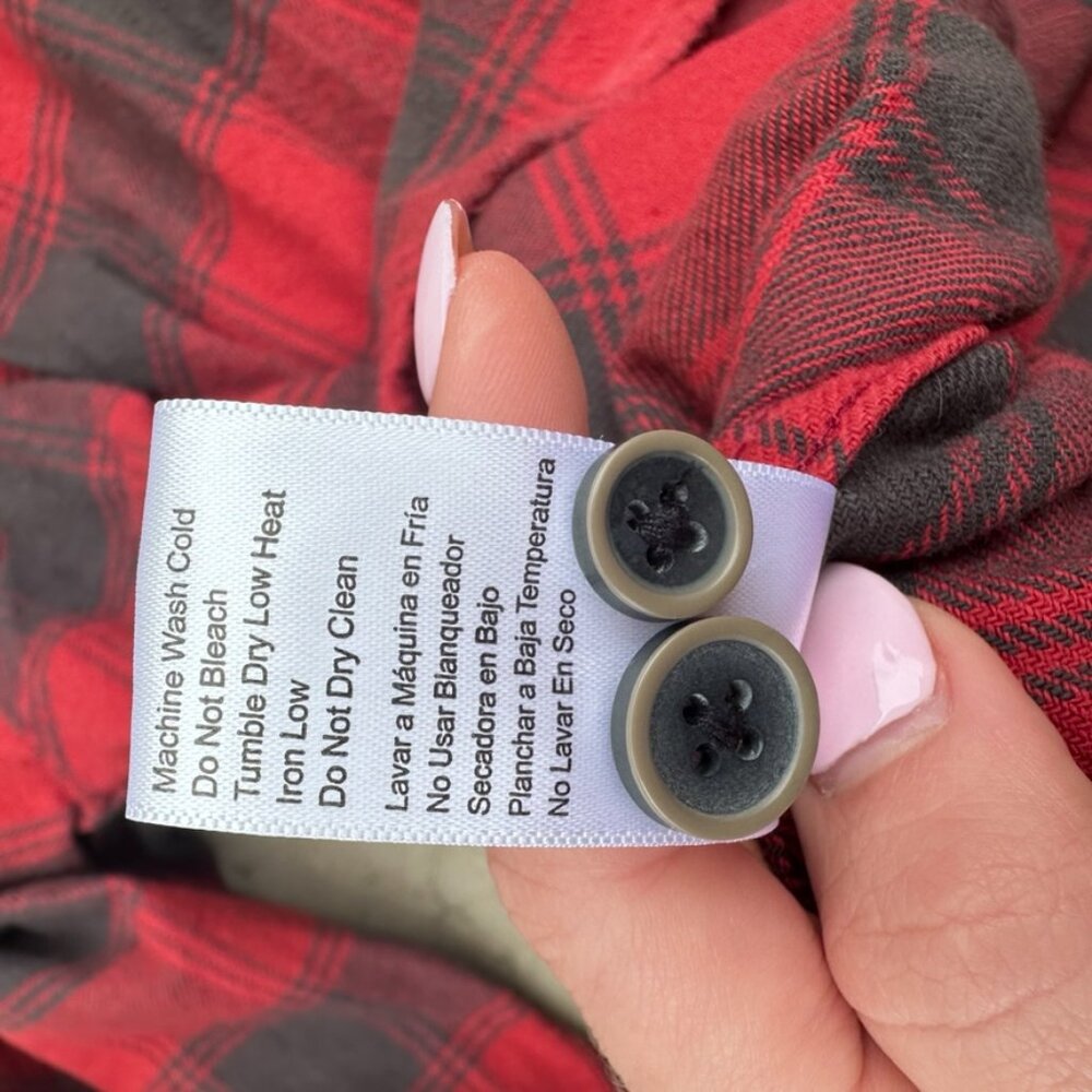 JACHS Mfg 100% Cotton Plaid Flannel Black Red Medium Thick Soft Mens - XL - Picture 6 of 6
